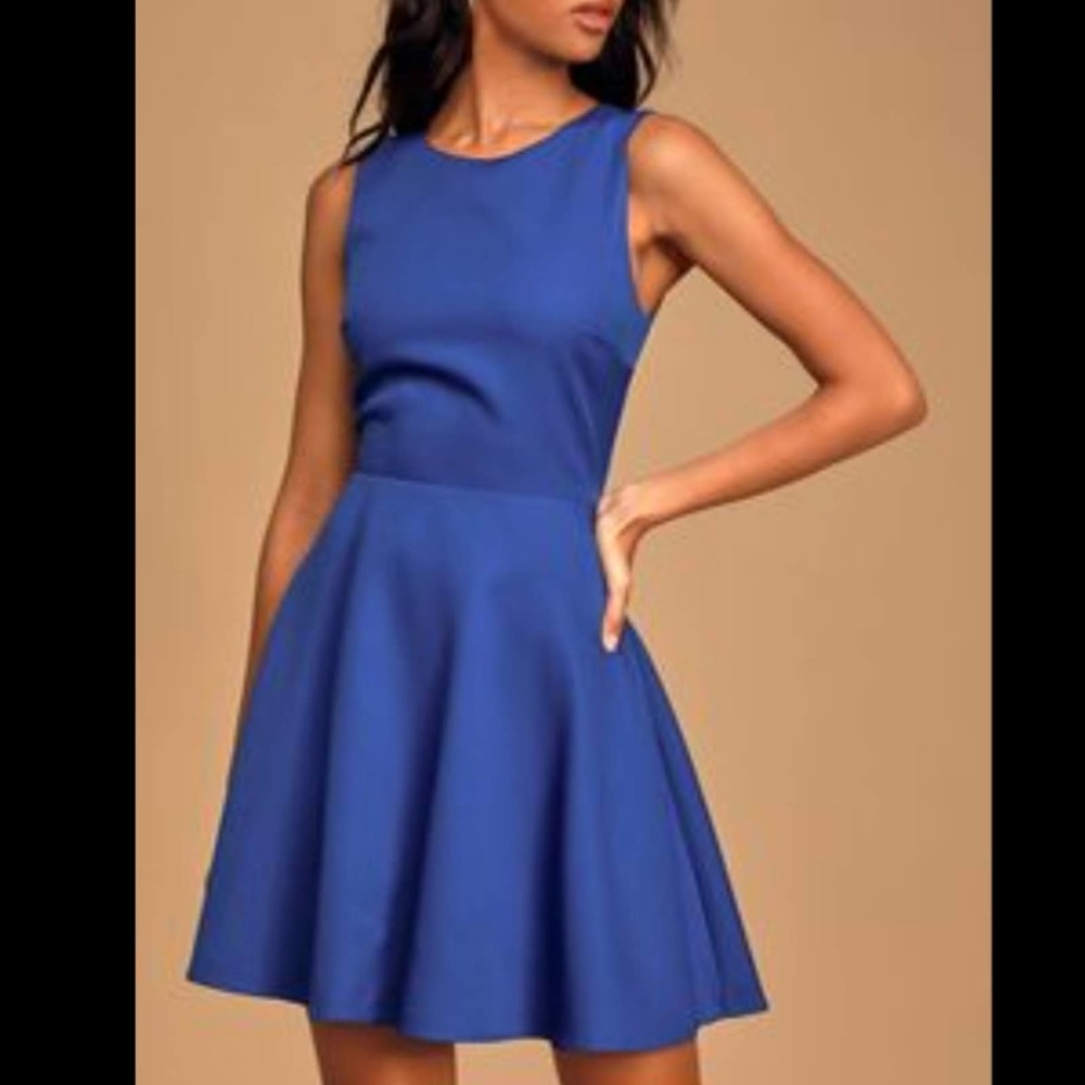 Lulu's Just Us Royal Blue Skater Dress